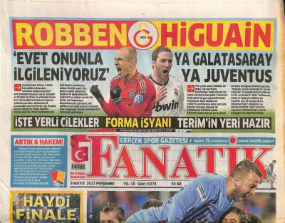 Fanatik Gazetesi 9 Mayıs 2013 - Ligin En Az Gol Atan Takımlarından Trabzonspor , Kupada Sivasa Patladı... GZ106160 - 1