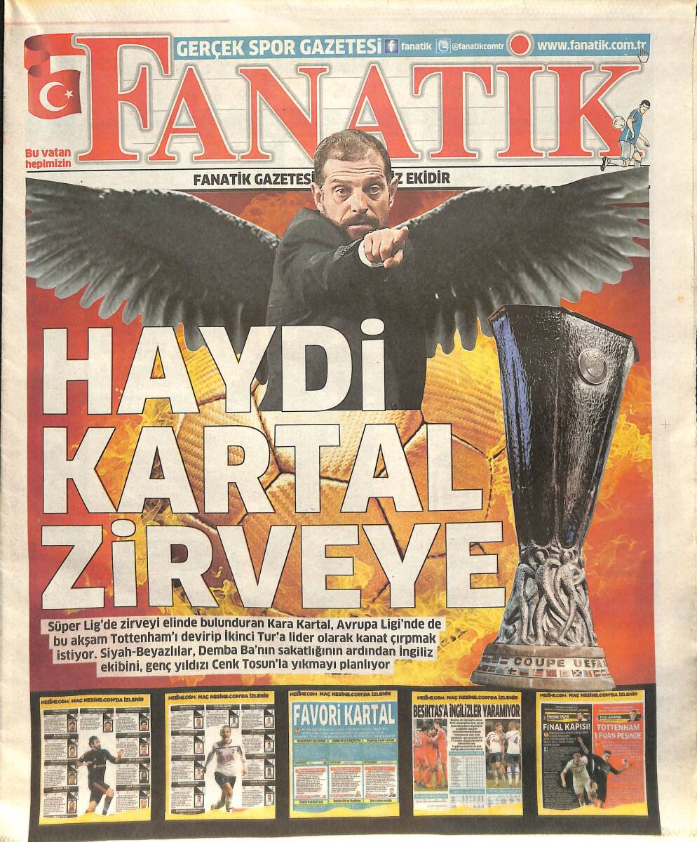 Fanatik Gazetesi - Haydi Kartal Zirveye - Favori Kartal - Beşiktaş'a İngilizler Yaramıyor GZ135908 - 1