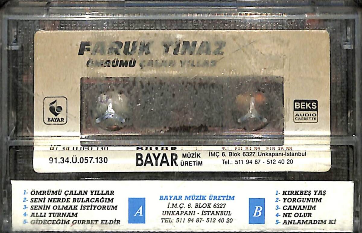 Faruk Tınaz - Ömrümü Çalan Yıllar Orijinal Kaset (İkinci El) KST30371 - 2
