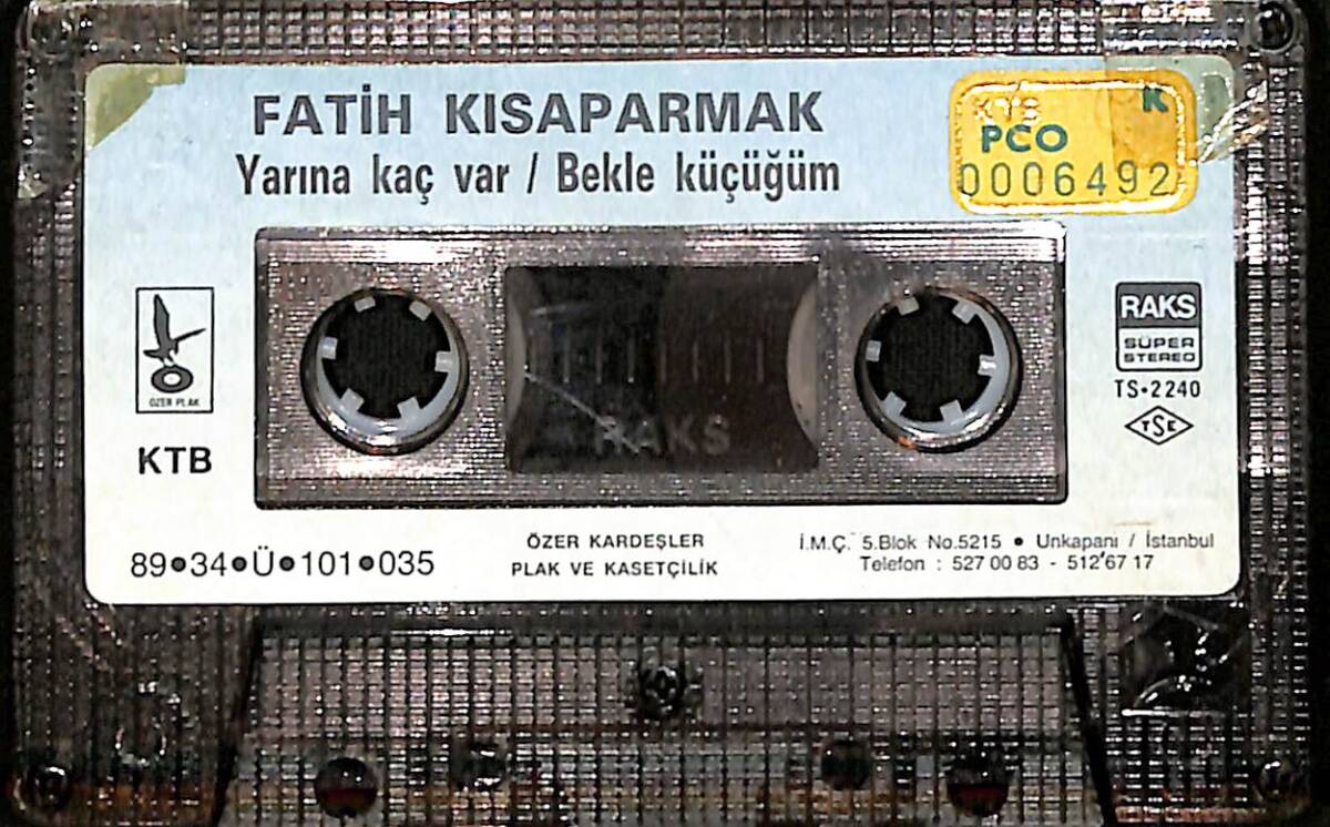 Fatih Kısaparmak - Yarına Kaç Var - Bekle Küçüğüm Kaset (Sarı Bandrol - Kağıt Baskı - İkinci El) KST27734 - 1