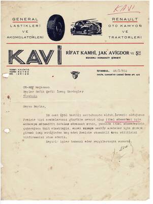 FATURA - Kavi Rıfat Kamhi , Jak Avidgor Ve ŞSI Eshamlı Komantid Şirketi 1953 EFM2009 - 2