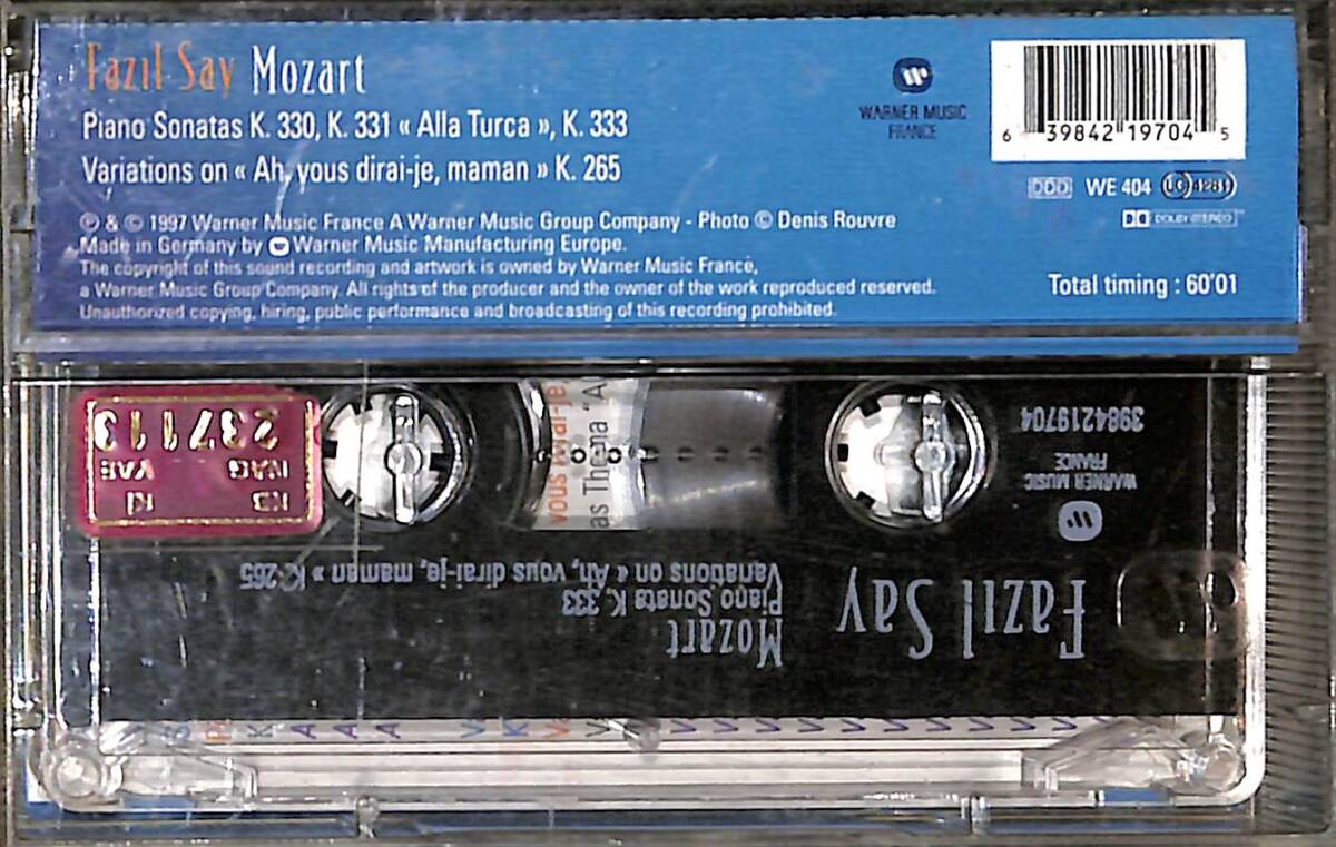Fazıl Say - Mozart Kaset (İkinci El) KST27675 - 2