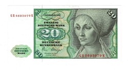 Federal Almanya 20 Mark 1960 ÇA/ÇİL YKP8397 - 1