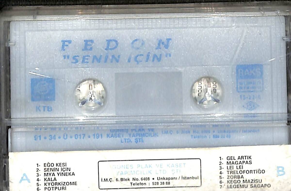 Fedon - Senin İçin Orijinal Kaset (İkinci El) KST30846 - 2
