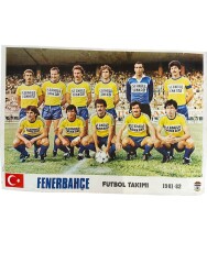 Fenerbahçe Futbol Takımı Kadrosu 1981 - 1982 Yılı Kartpostal (Ultra Dev Boy) KRT24037 - Gökçekoleksiyon