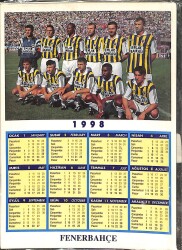 Fenerbahçe Kadrosu 1998 Yılı Takvimli Kartpostal KRT21052 - Gökçekoleksiyon