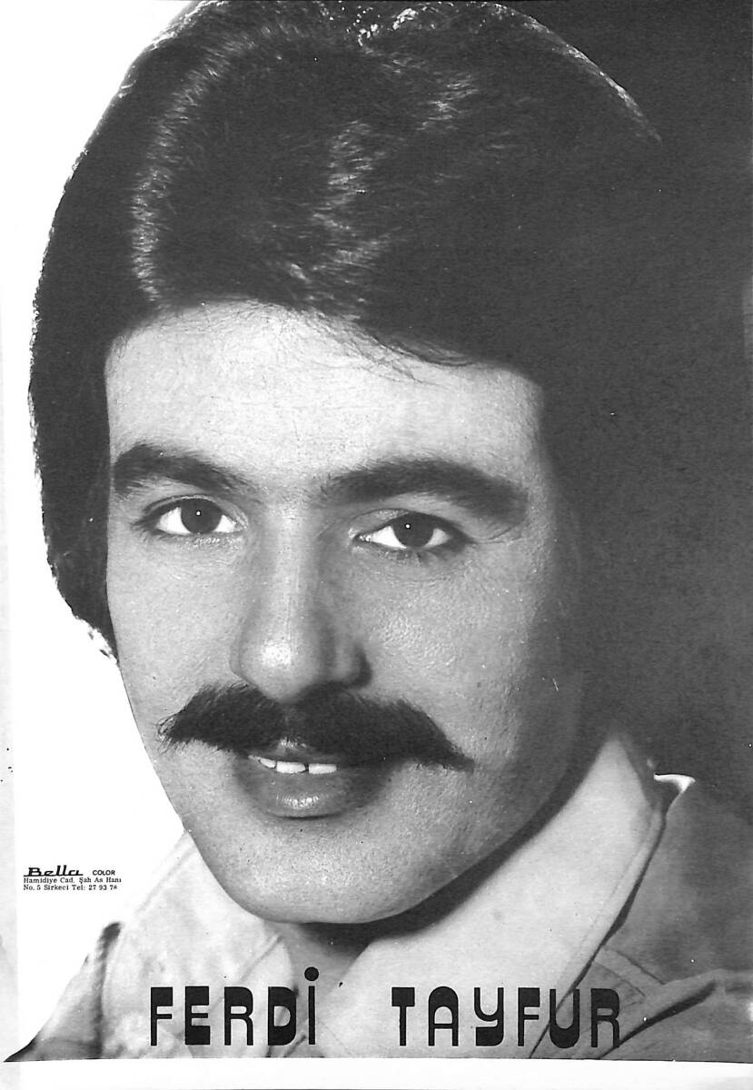 Ferdi Tayfur Siyah Beyaz Kartpostal (Orta Boy) KRT23383 - 1
