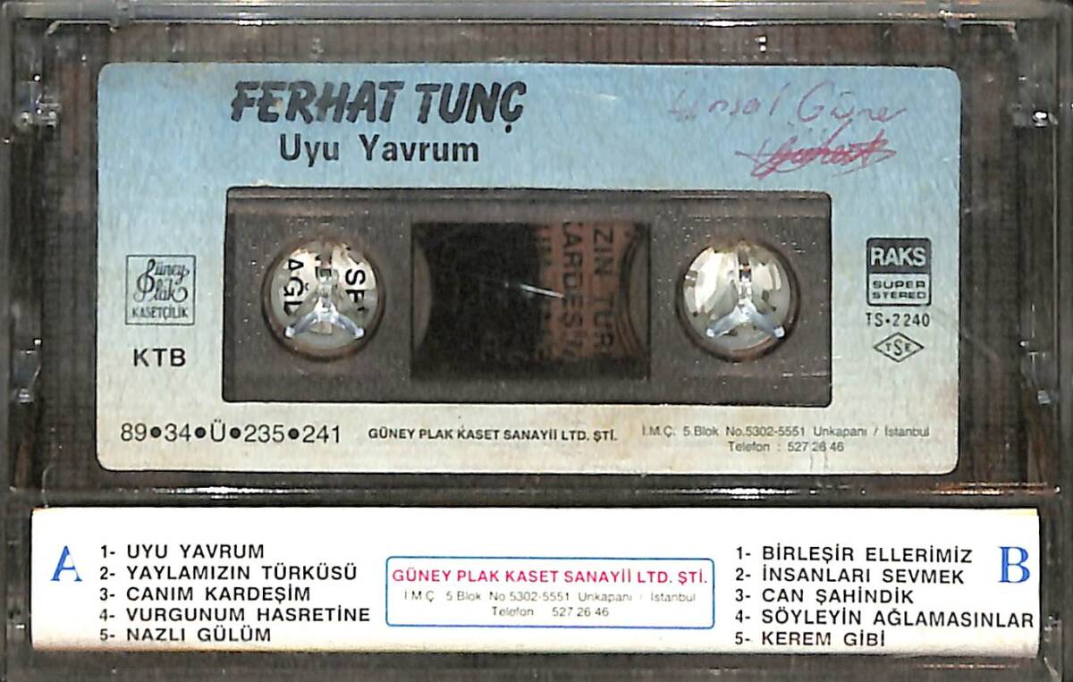 Ferhat Tunç - Uyu Yavrum Kaset (Kağıt Baskı-Sarı Bandrol- İkinci El) KST26225 - 2