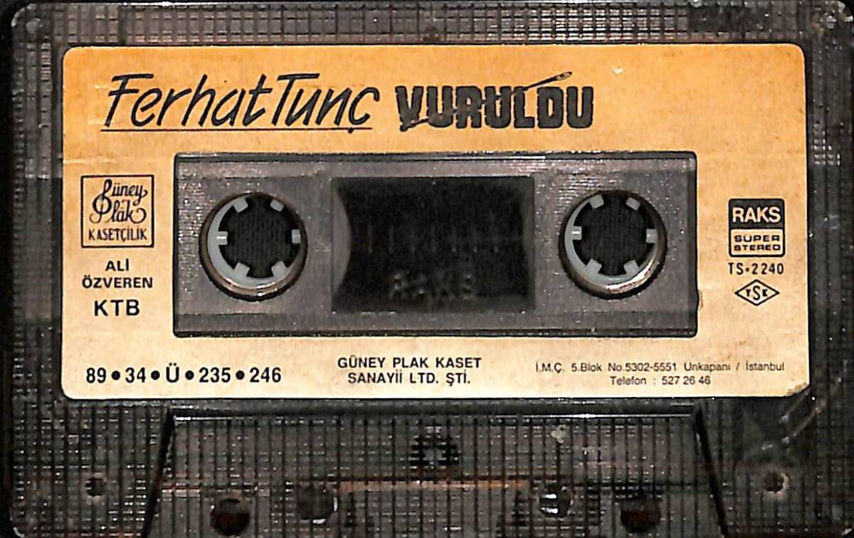 Ferhat Tunç - Vuruldu Kaset (Sarı Bandrol - İkinci El) KST27804 - 2