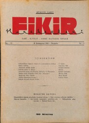 Fikir Hareketleri İlmi, İçtimai, Edebi Haftalık Risale 1934 Sayı 13 - Hüseyin Cahit - Malvert NDR92108 - Gökçekoleksiyon