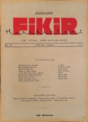 Fikir Hareketleri İlmi, İçtimai, Edebi Haftalık Risale 1934 Sayı 20 - Hüseyin Cahit - Malvert NDR92101 - Gökçekoleksiyon