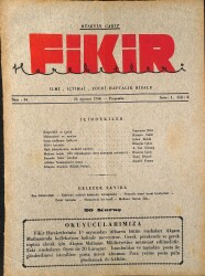 Fikir Hareketleri İlmi, İçtimai, Edebi Haftalık Risale 1934 Sayı 44 - Hüseyin Cahit - Julien Benda NDR92093 - Gökçekoleksiyon