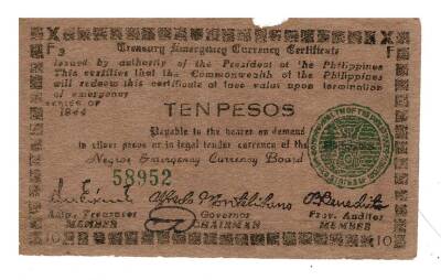Filipinler 10 Peso 1944 ÇT YKP4589 - 1