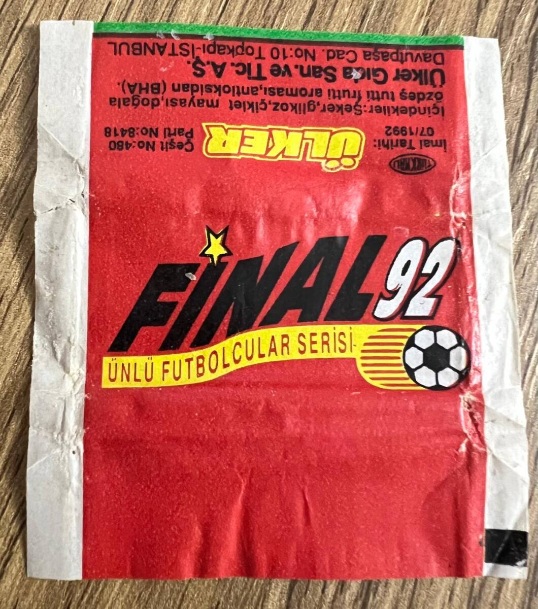 FİNAL 92 (ÜLKER) Ünlü Futbolcular Serisi Sakız Sarma Kağıdı# SKZ1858 - 1