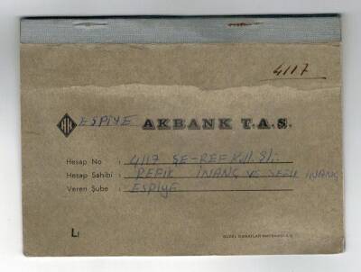 Finans - 1978 Akbank T.A.Ş. Çek Koçanı EFM1222 - 2