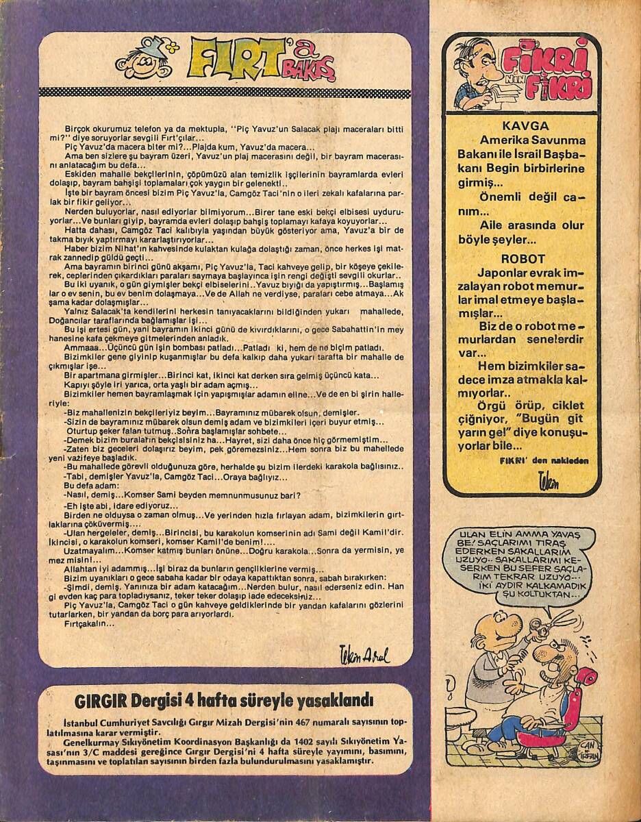Fırt'a Bakış - Gırgır Dergisi 4 Hafta Süreyle Yasaklandı NDR91676 - 1