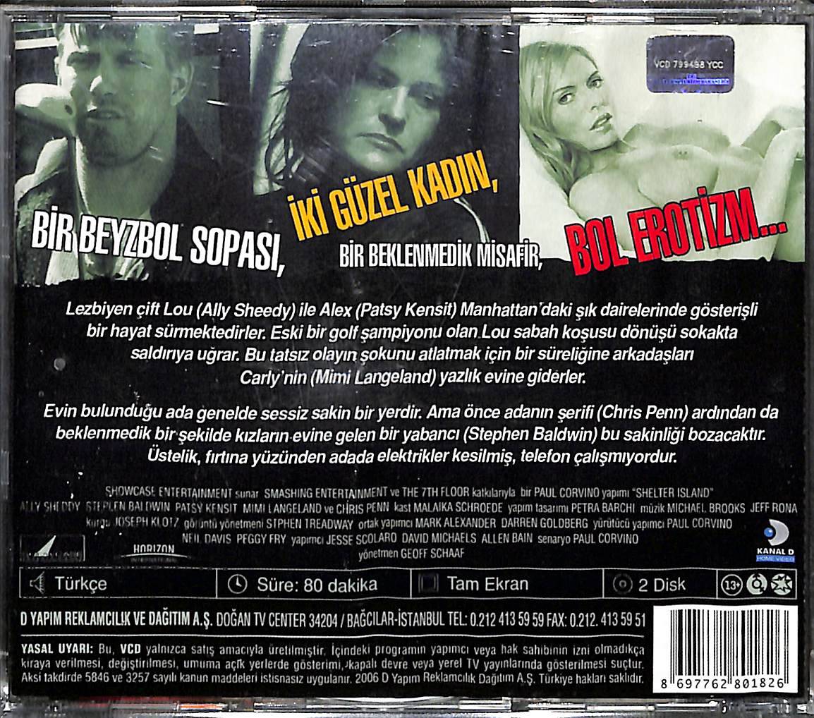 Fırtınalı Gece – Shelter Island (2003) Orjinal VCD Film ' Stephen Baldwin - Ally Sheedy ' VCD28207 - 2
