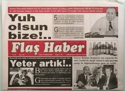 Flaş Haber Gazetesi 1 Nisan 2008 MHP Bulancak İlçe Başkanı İsmail Karataş Flaş Habere Konuştu - GZ44461 - 1
