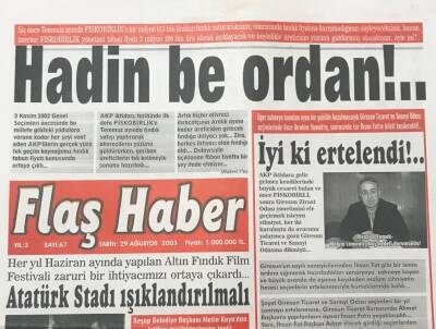 Flaş Haber Gazetesi 29 Ağustos 2003-Atatürk Stadı Işıklandırılmalı GZ36675 - 1