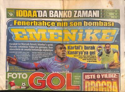 Foto Gol Gazetesi 11 Mayıs 2011 - Yattara Gitti Keita Geliyor - Fenerbahçenin Son Bombası Emenike GZ116711 - 1