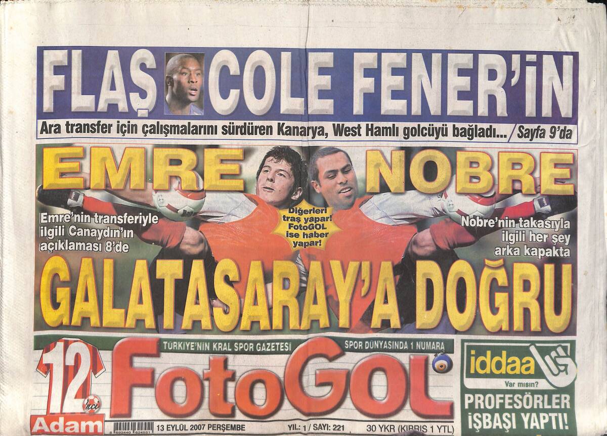 Foto Gol Gazetesi 13 Eylül 2007 - Porto'nun Casusu Beşiktaş'ı Yıkacak - Mehmet Topuz'da Pürüzler Giderildi GZ135727 - 1