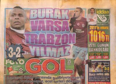 Foto Gol Gazetesi 13 Şubat 2011 - Burak Yılmaz Varsa Trabzon Yılmaz GZ116786 - 1