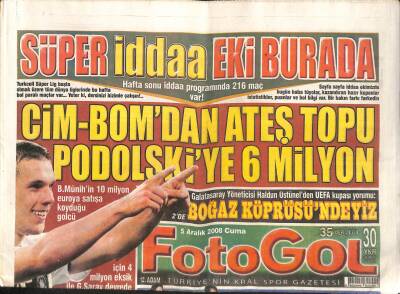 Foto Gol Gazetesi 5 Aralık 2008 - Trabzonsporda Wagner Bombası GZ116787 - 1