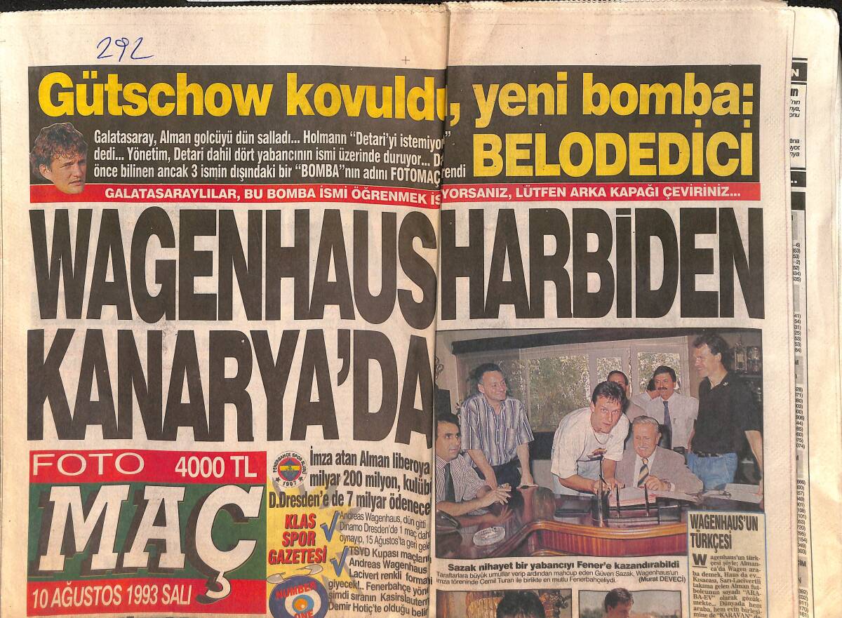 Foto Maç Gazetesi 10 Ağustos 1993 - Galatasaray Abartılıyor - Damla Günay Bu Ne Hal GZ152872 - 1