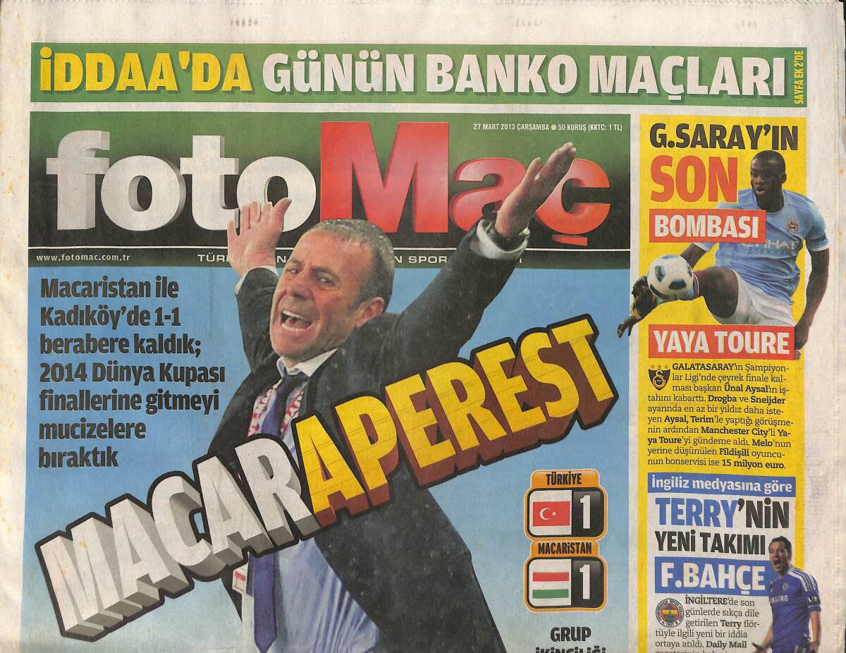 Foto Maç Gazetesi 27 Mart 2013 - Galatasaray'ın Son Bombası Yaya Toure - Terim Galatasaraylı Oyunculara Uyarıda Bulundu GZ153847 - 1