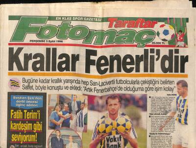 Foto Maç Gazetesi 5 Eylül 1996 - Amokachi Şov Yaptı - Başkan Şen Fatih Terimi Kardeşim Gibi Seviyorum ! GZ123174 - 1