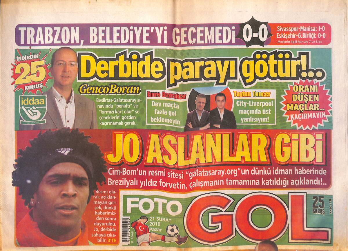 Fotogol Gazetesi 21 Şubat 2010 - Fenerbahçe'de Daum İle Kocaman Arasındaki Kriz Büyük Bir Yangına Dönüşmek Üzere... GZ134839 - 1