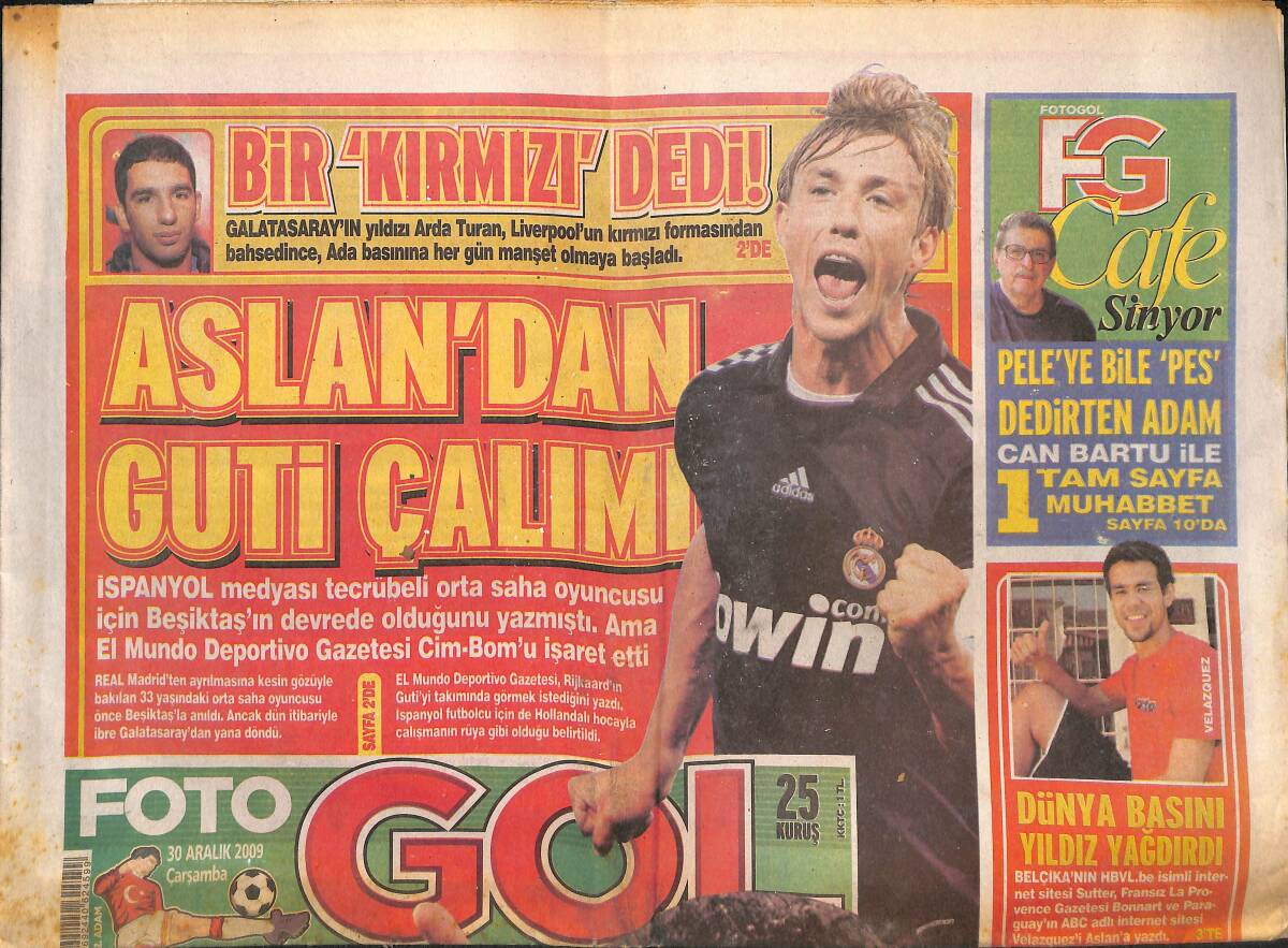Fotogol Gazetesi 30 Aralık 2009 - Aslan'dan Guti Çalımı - Şenol Güneş'e Colman'ı Sildi GZ136778 - 1