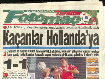 Fotomaç Gazetesi 11 Eylül 1996 - Ali Kırcadan Cim-Bom Yorumu - İş İnönüde Biter GZ122958 - 1