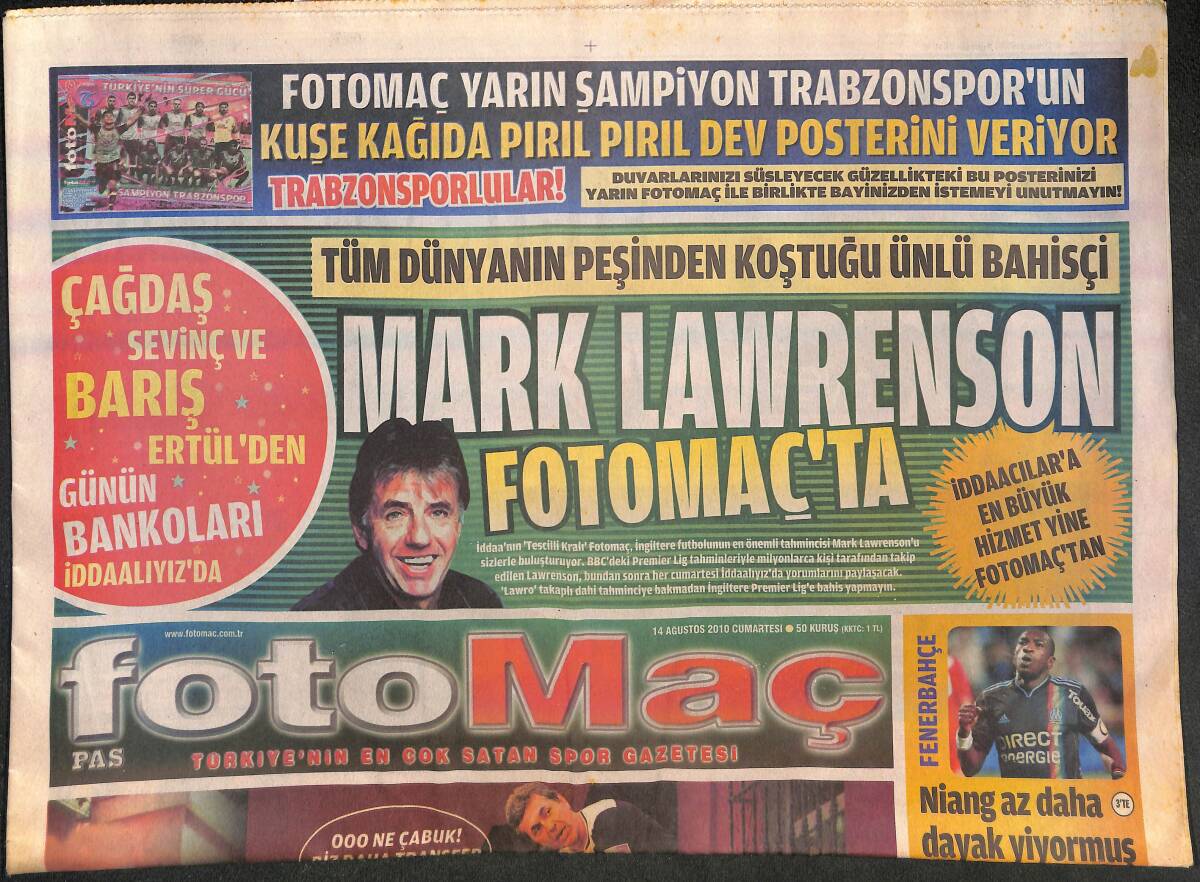 FOTOMAÇ Gazetesi 14 Ağustos 2010 - Bursaspor'da Grosicki Seferi, Trabzonspor Ankaragücü'ne Karşı GZ134818 - 1