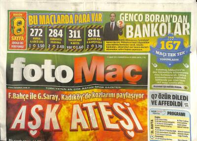 Fotomaç Gazetesi 17 Mart 2012 - Fenerbahçe - Galatasaray Aşk Ateşi GZ101046 - 1