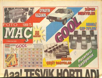 Fotomaç Gazetesi 17 Nisan 1992 - Fenerbahçeden Büyük Kınama - Galatasaraylı Hamzanın Pabucu Dama Atıldı GZ126704 - 1