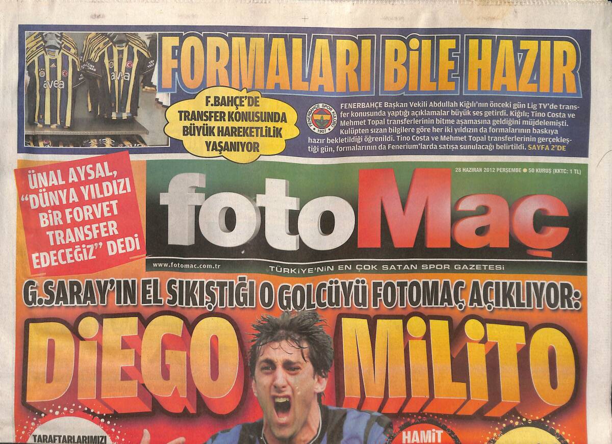 Fotomaç Gazetesi 28 Haziran 2012 - Galatasaray'ın El Sıkıştığı O Golcüyü Fotomaç Açıklıyor! - Aziz Yıldırım: Ceza Alacağım Belli GZ137409 - 1