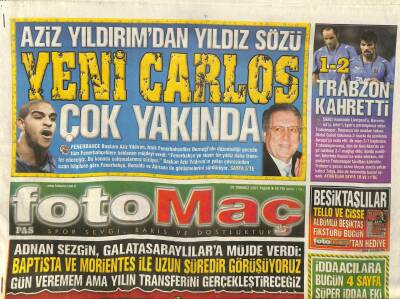 Fotomaç Gazetesi 29 Temmuz 2007 - Aziz Yıldırımdan Yıldız Sözü - 56. Başbakanlık Kupası Koşusu Bugün Yapılacak GZ127397 - 1