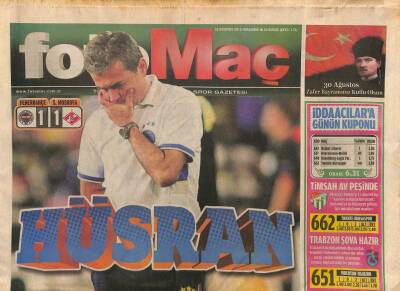 Fotomaç Gazetesi 30 Ağustos 2012 - Aslan Cimbomun Kurbanları Belli Oluyor GZ116725 - 1