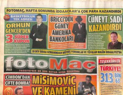 Fotomaç Gazetesi 31 Ağustos 2010 - Mimisoviç Ve Kameni Galatasarayda GZ104528 - 1