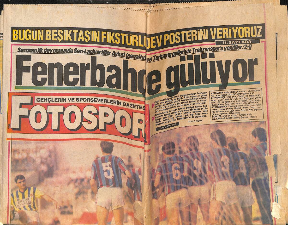 Fotospor Gazetesi 12 Ağustos 1991 - Galatasaray Zevk Veriyor - Venglos : Kazanmak Güzel GZ157913 - 1