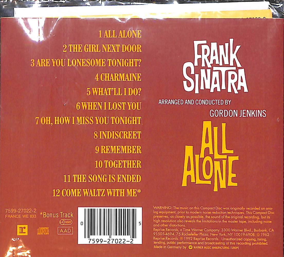 Frank Sinatra - All Alone CD İkinci El CD5874 - 2