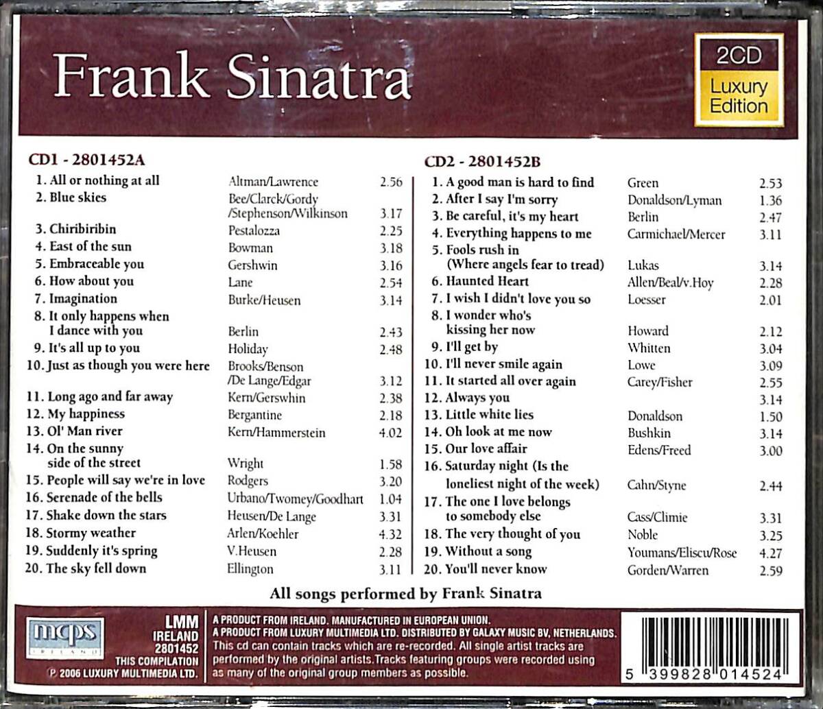 Frank Sinatra - Luxury Edition CD (İkinci El) CD4273 - 2