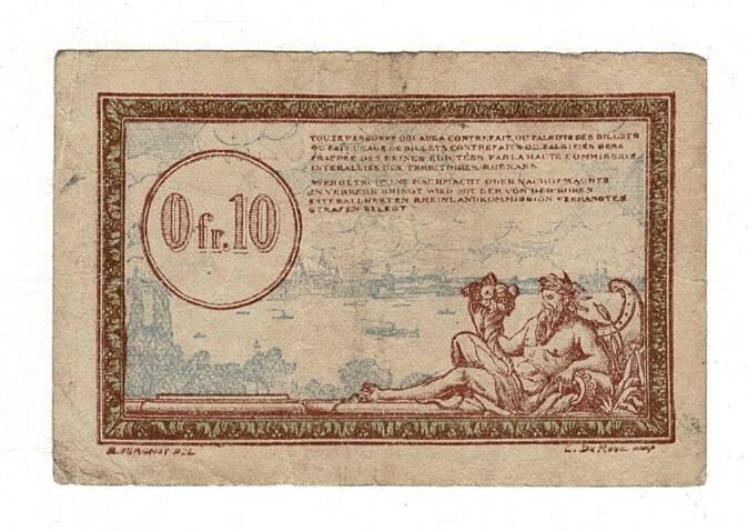 Fransa 0.10 Franc 1923 *Franco-Belgian Railways Administration* ÇT YKP8257 - 2