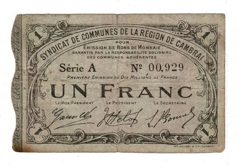 Fransa 1 Frank 1916 *Cambrai* ÇT YKP8249 - 1