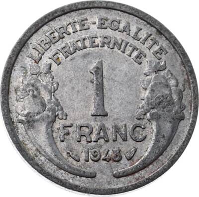 Fransa 1 Frank 1948 Temiz+ YMP7314 - 1
