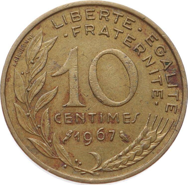 Fransa 10 Cent 1967 ÇÇT YMP11138 - 2