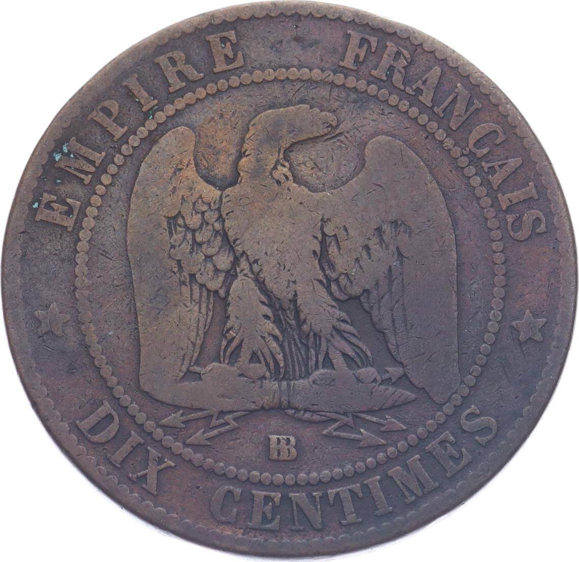 Fransa 10 Centimes 1856 ' Napoleon III ' - Temiz YMP11213 - 2