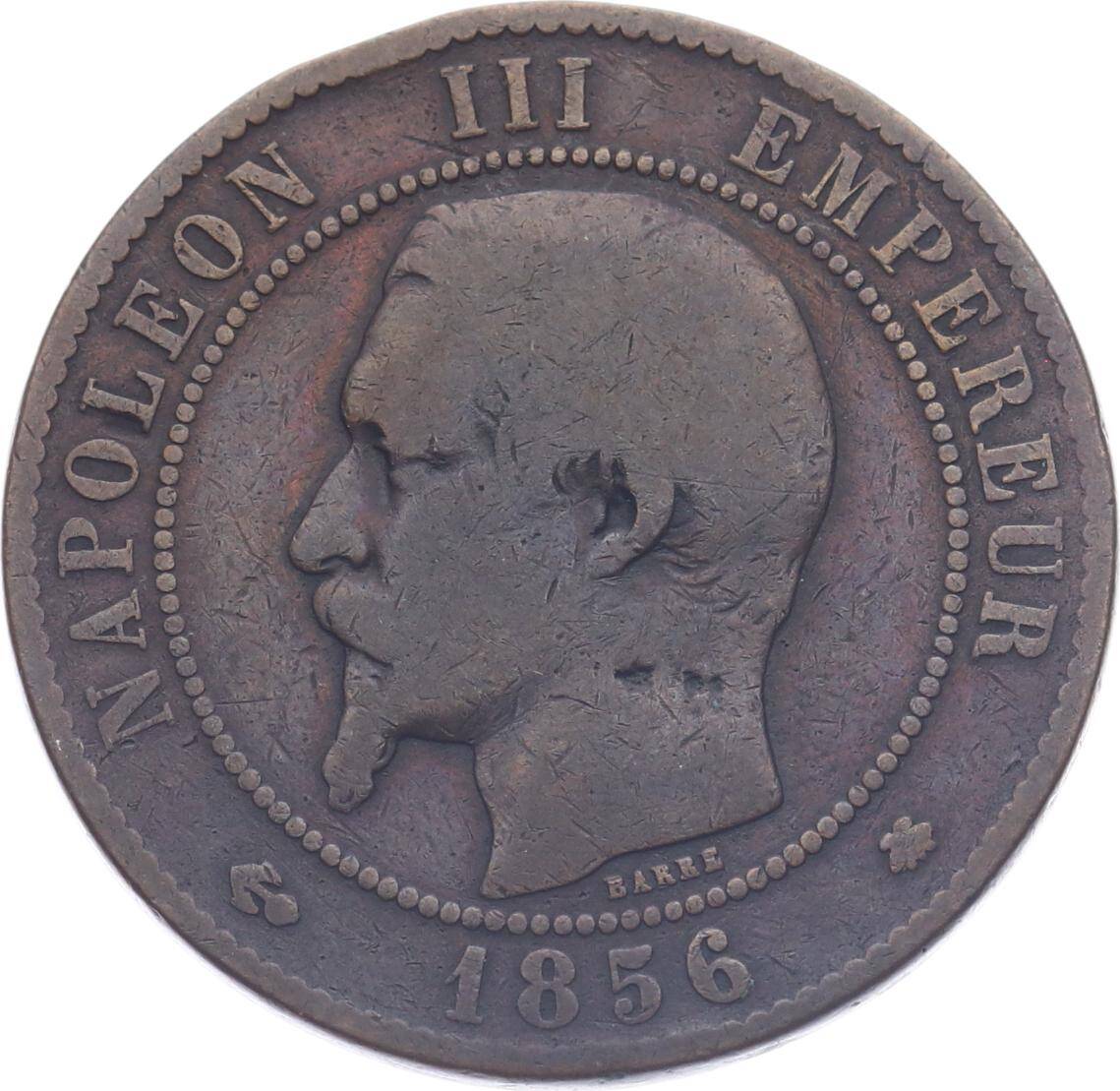 Fransa 10 Centimes 1856 ' Napoleon III ' - Temiz YMP11213 - 3