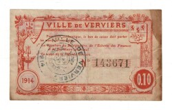 Fransa 10 Centimes 1914 *Verviers* ÇT YKP8251 - 2